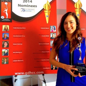 Codie Baker Sanchez received her Corporate Leader Award from the Greater Dallas Hispanic Chamber of Commerce